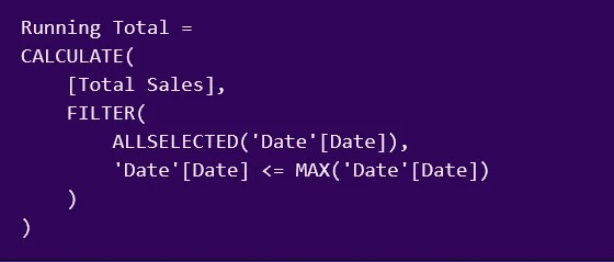 Running Total DAX Function